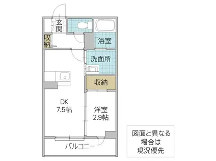 レイクマハール(1DK/3階)の間取り写真