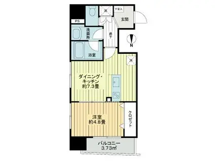 ルミエール池袋要町(1DK/11階)の間取り写真