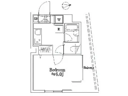 プレール・ドゥーク大島パークサイド(1K/7階)の間取り写真