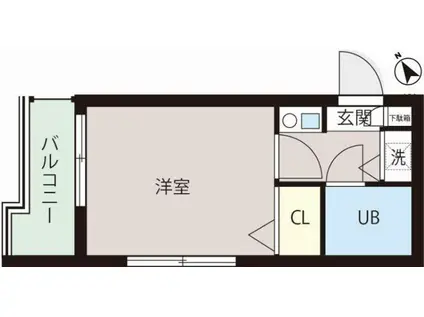 ジョイフル西荻窪七番館(1K/3階)の間取り写真