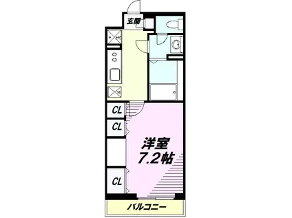 グレイス堀之内(1K/3階)の間取り写真