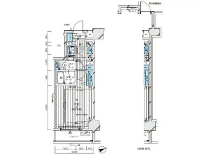 メインステージ北千住VI(1K/8階)の間取り写真