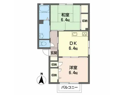 ハイツいとう(2DK/1階)の間取り写真