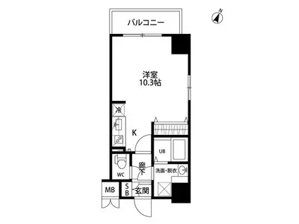 ルクレ池袋(ワンルーム/5階)の間取り写真