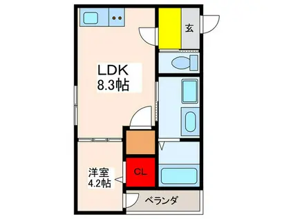 LUNARIA(1LDK/3階)の間取り写真