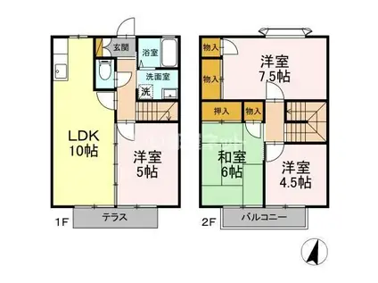 エルパラシオA/B エルパラシオB(4LDK/1階)の間取り写真