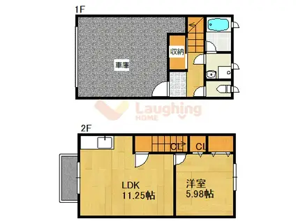 アウトリメッサ(1LDK/1階)の間取り写真