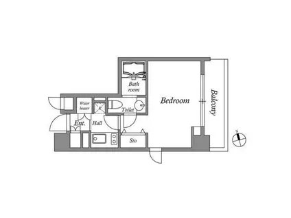 CORVAL東新宿(1K/8階)の間取り写真