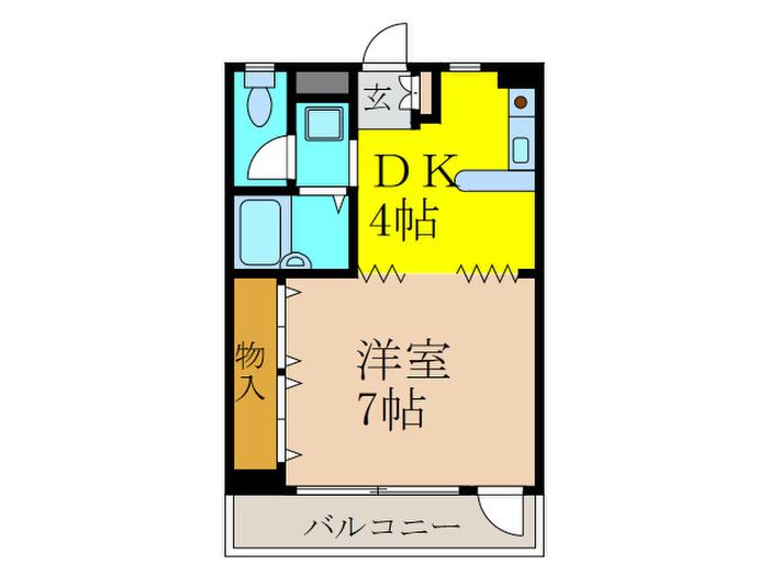 リッジヴィラ魚崎(1DK/5階)の間取り写真