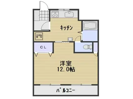 パークシティ中庄駅前(1K/3階)の間取り写真