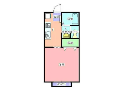 エール水戸A棟(1K/1階)の間取り写真