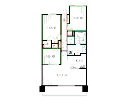 ヴィーガーデン ザ・レジデンス(3LDK/10階)の間取り写真