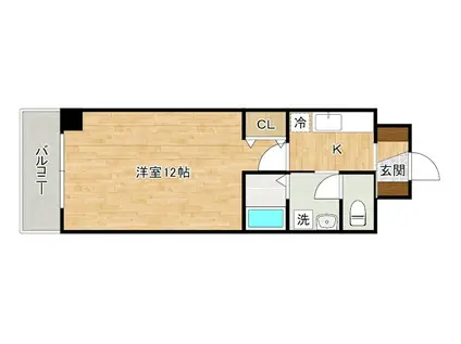 ウエストSIDE(1K/10階)の間取り写真