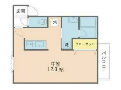 LIXIA(1K/3階)の間取り写真