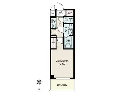 S―RESIDENCE名駅ノースII(1K/6階)の間取り写真