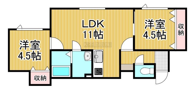 T. 7(2LDK/2階)の間取り写真
