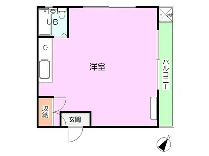 ロアジスハラダ(ワンルーム/2階)の間取り写真