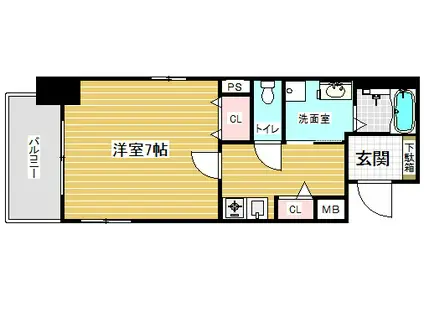 プレサンス神戸駅前(1K/11階)の間取り写真