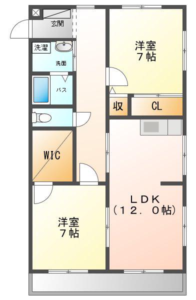 パークサイド瀬名川(2LDK/1階)の間取り写真