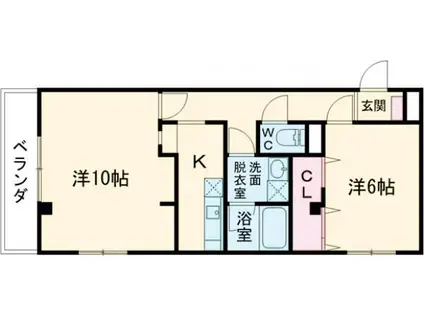 アジュール広田(2K/2階)の間取り写真