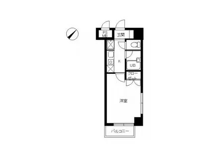 スカイコート世田谷用賀第3(1K/5階)の間取り写真