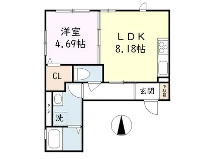 GRAND SOLEIL V(1LDK/3階)の間取り写真