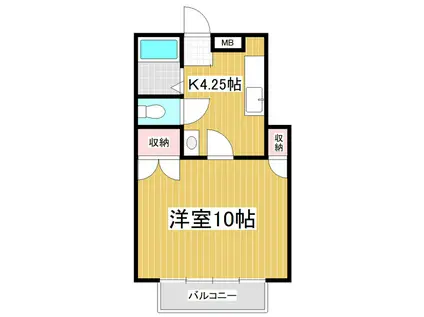 カーサマサキ B棟(1K/1階)の間取り写真