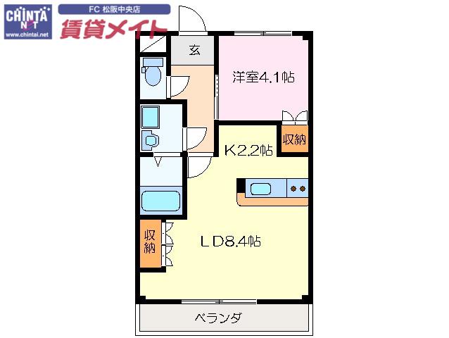 フルスパッセンA(1LDK/1階)の間取り写真