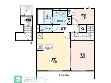 MEMORY COURT(2LDK/2階)の間取り写真