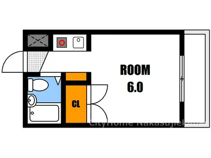 グリーンハイツ落合II(ワンルーム/1階)の間取り写真