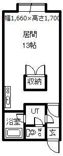 コットンハウス18(ワンルーム/2階)の間取り写真