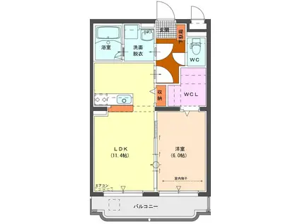 BRIGHTLY PLACE(1LDK/3階)の間取り写真