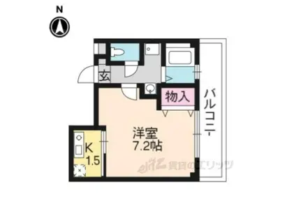 三洋シティ2号館(1K/2階)の間取り写真