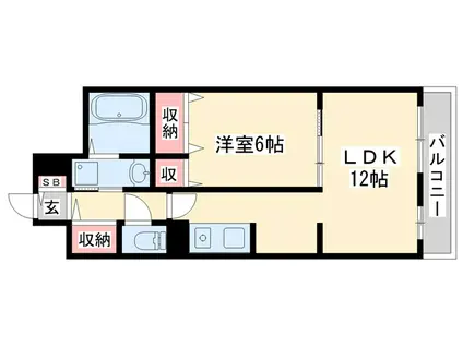 アルファポレールII(1LDK/3階)の間取り写真