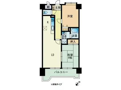 マジェスティ平尾(2LDK/4階)の間取り写真