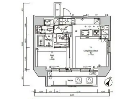 SYFORM JIMBOCHO(1LDK/9階)の間取り写真
