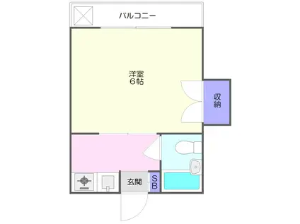 ハイツオグロ(1K/3階)の間取り写真