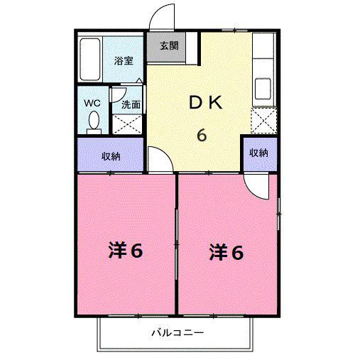 シティハイツ池の浦(2DK/2階)の間取り写真