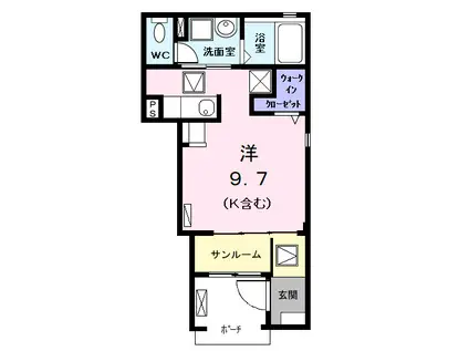 ネオ グレイスII(ワンルーム/1階)の間取り写真