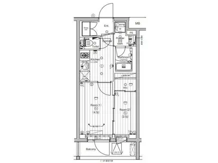 PREMIUM CUBE 世田谷(2K/2階)の間取り写真