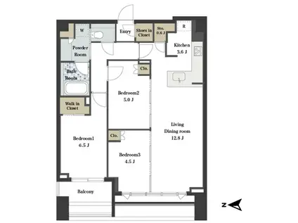 シティタワー銀座東(3LDK/20階)の間取り写真