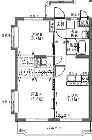 ユーミー西町(2LDK/3階)の間取り写真