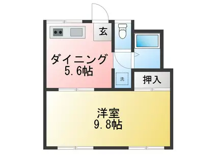 青木マンション(1K/3階)の間取り写真