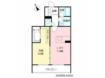 シャーメゾン水前寺イーストコート(1LDK/3階)の間取り写真