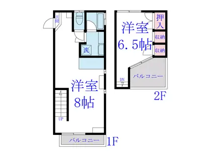 伊坂第二ビル(1LDK/5階)の間取り写真
