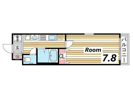 深江本町マンション(1K/7階)の間取り写真