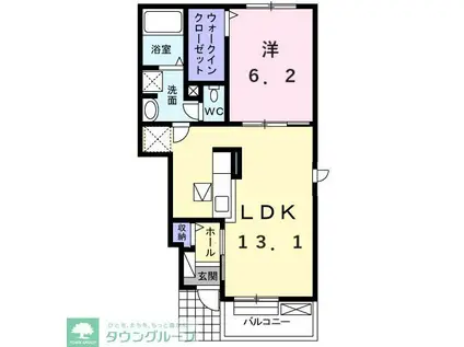 ル シエルランドII(1LDK/1階)の間取り写真