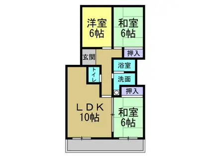 大豊ヒルズ(3LDK/3階)の間取り写真