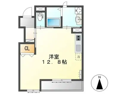 ステイブルハイム(ワンルーム/1階)の間取り写真