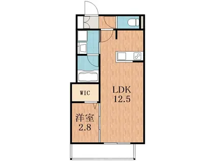 ホワイトキューブ(1LDK/1階)の間取り写真